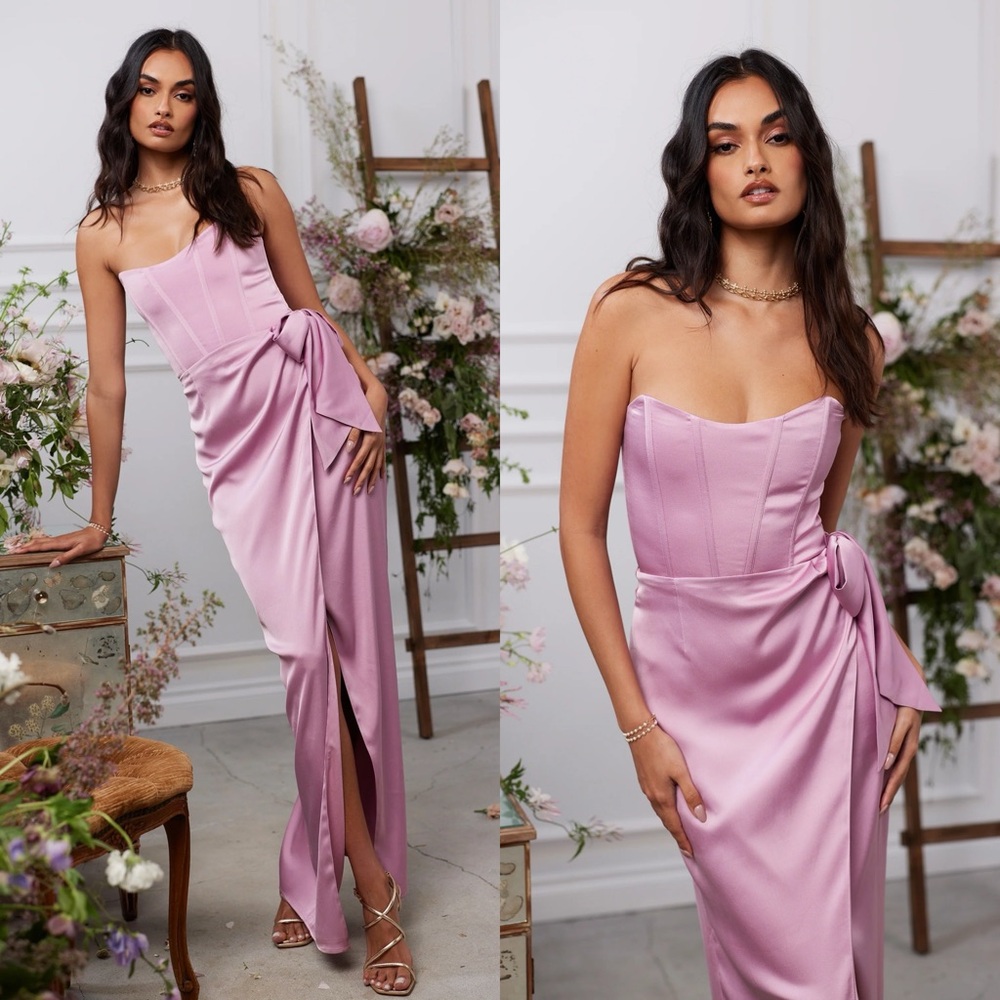 NWT V. Chapman June Maxi Dress Gown Mauve Mist - Picture 1 of 7